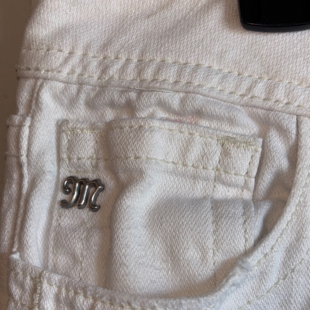 Miss‎ Me Signature Midrise White Distressed Cuffed Skinny Jeans - Picture 4 of 8